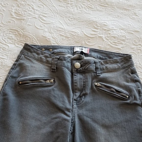 Cabi Gray Zip Skinny Jean - Size 6 - Picture 3 of 11